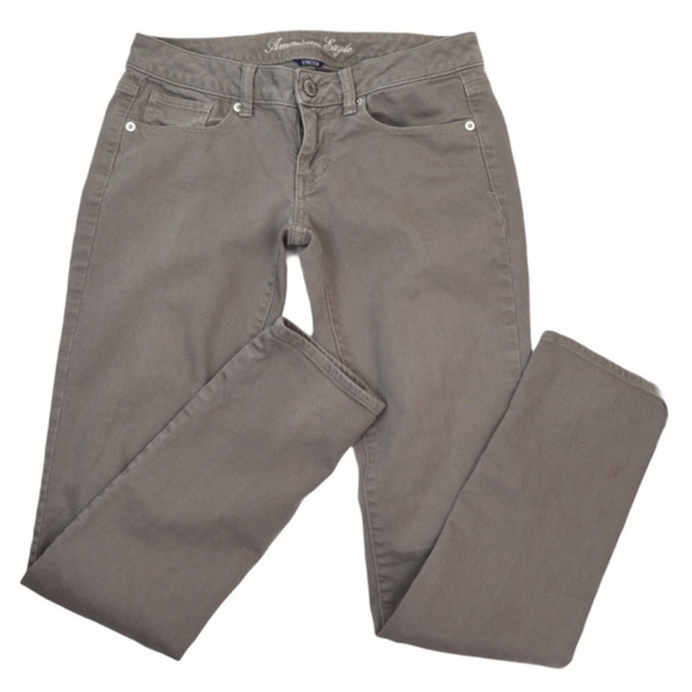 AEO Stretch Skinny Jeans, Size 2, Light‎ Tan/Taupe